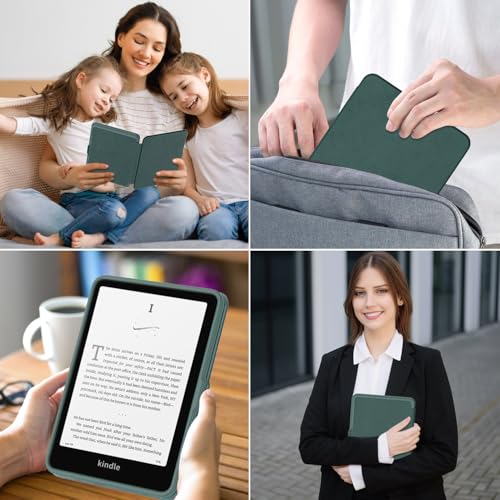 Image of Sanyetral Protective Case with Auto Wake /Sleep Function, Incompatible with TCL Remarkable -Dark Green