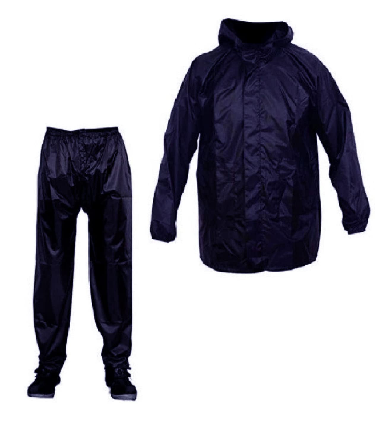 n g products Semi Nylon Water Resistant Rain Coat with Pant (Black & Blue)-picture-33