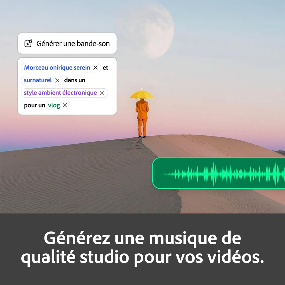 Adobe Firefly Standard incl. Création Vidéo par IA, Abonnement 12 Mois, 2000 Crédits IA, PC/Mac/Mobile | Code d'activation - envoi par email