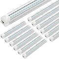 SHOPLED (12-Pack 4FT LED Shop Light, 40W 5500LM 6000K Cool White, Linkable V-Shape T8 LED Tube Lights Fixtures, 4 Foot Shop Lights for Garage Workshop Warehouse, Plug and Play, ETL Listed