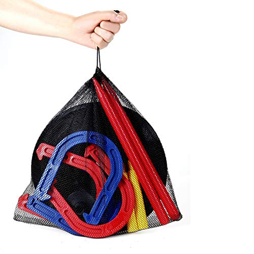 Win Sports Rubber Horseshoes Game Set For Outdoor Indoor Games,Beach Games - Perfect For Backyard And Fun For Kids And Adults! (Red&Blue) #TOP7