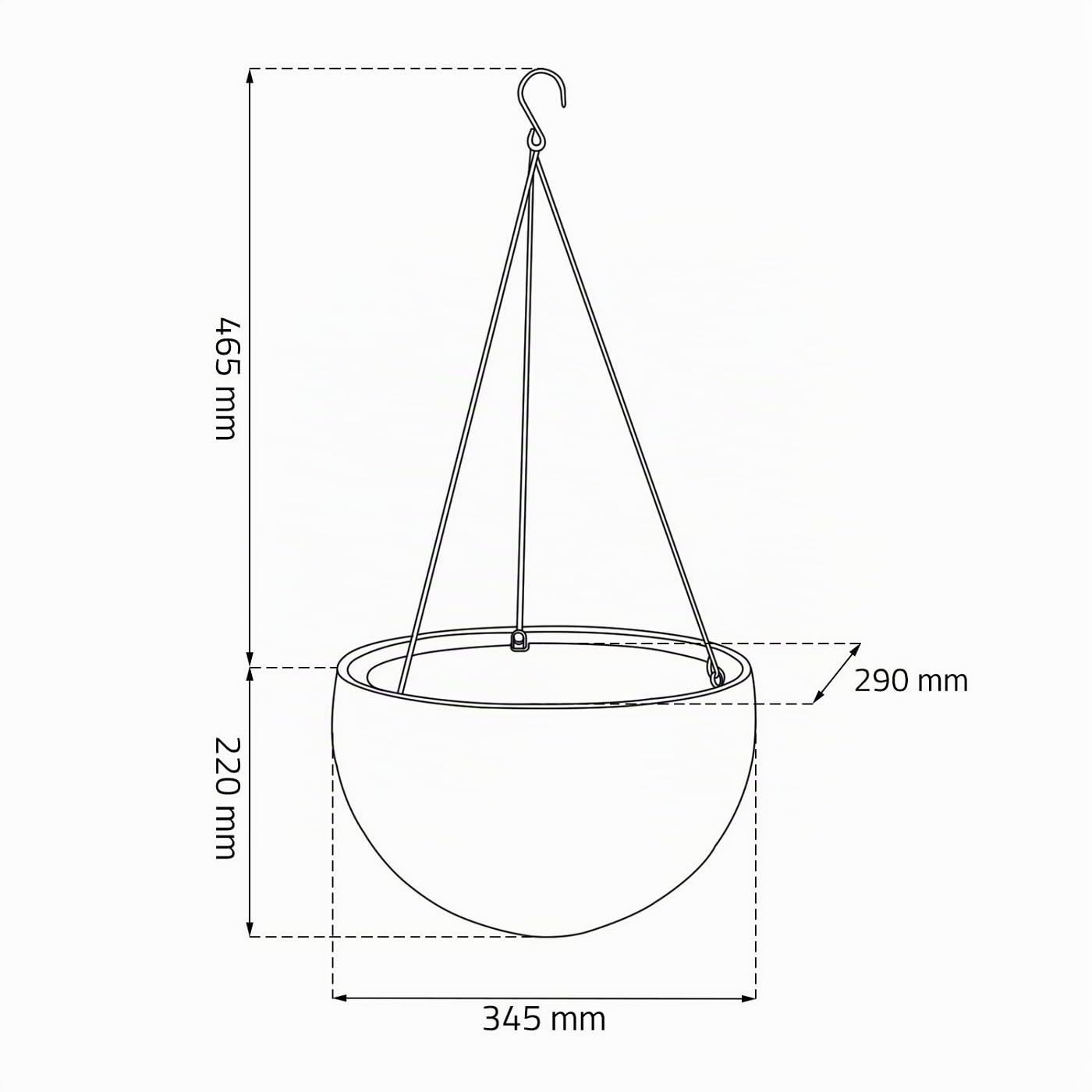Keter 223694 - Jardinière Sphérique Suspendue - 35x35x22 cm, Gris