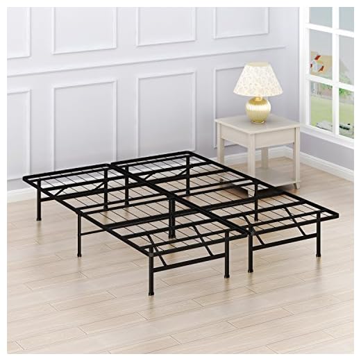 Simple Houseware 14-Inch Queen Size Mattress Foundation Platform Bed Frame, Queen