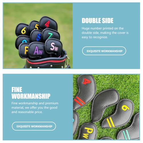 Couvre-Fer Golf en PU (9 Pièces) : Protection Imperméable pour Clubs de Golf