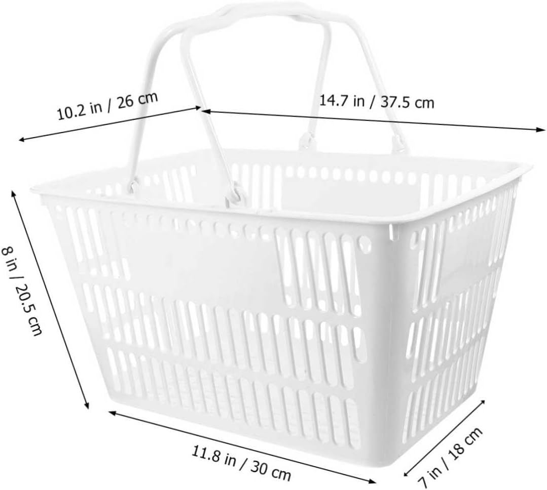 Kichvoe Portable Plastic Storage Basket with Handle Corrosion Resistant Shopping Organizer for Bathroom Kitchen Bedroom Multipurpose Home Storage Random Color Random Color