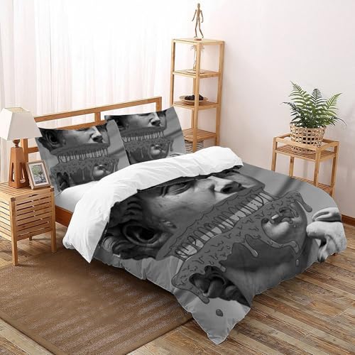 Housse de couette 200x200cm statue de pierre imprimé 3D drap de lit microfibre double - 2