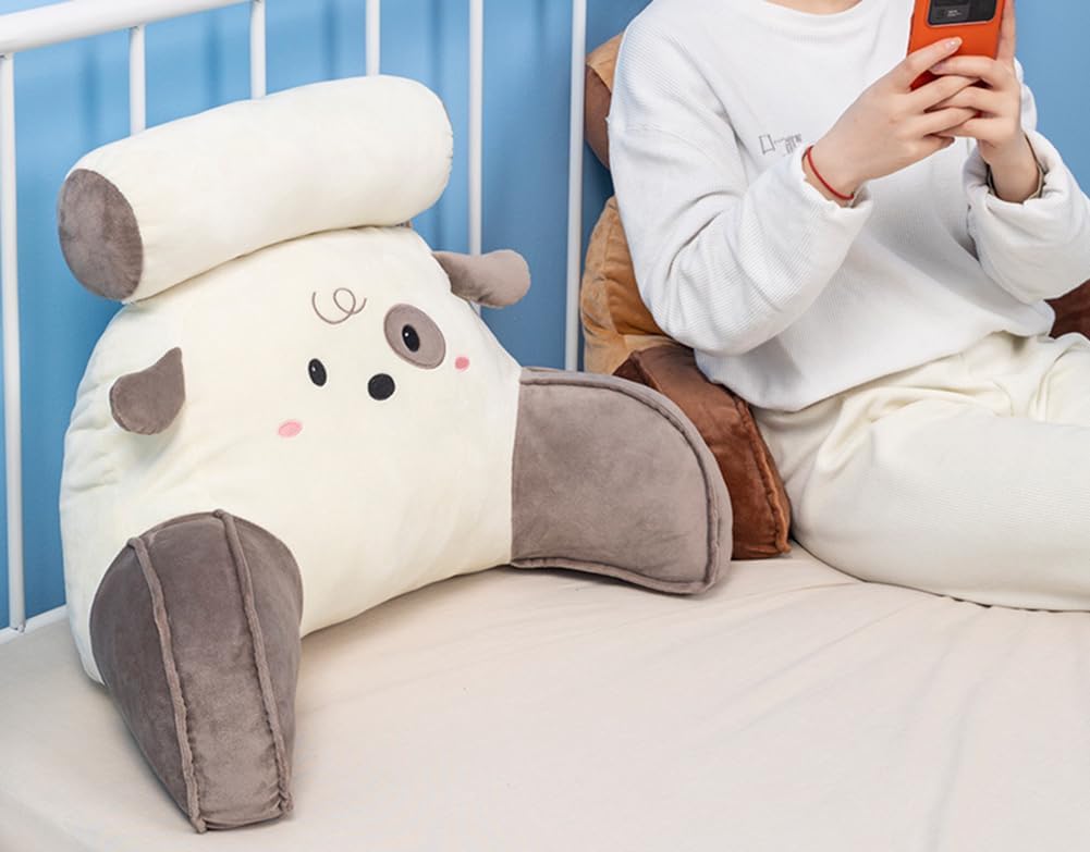 Tingting's Dream Washable Bed Rest Reading Pillow Office Sedentary Lumbar Back Cushion Soft Game Chairs Lumbar Pillow Sofa Waist Pillow (White, 60×40CM/23.6"×15.7")