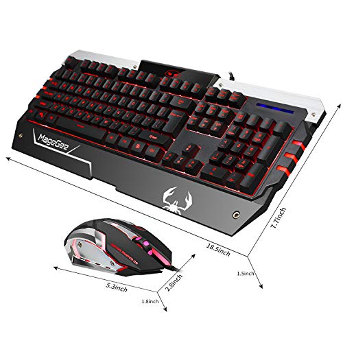 RGB Gaming Keyboard and Mouse Set (US Layout) Rainbow LED RGB Backlit Wired Keyboard for Xbox one PC Mac PS4 Laptop - Thumbnail 6