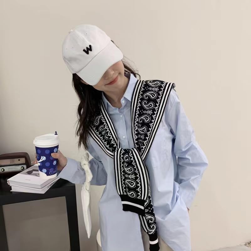 Image of WaJuemy Sweater Shawl Wraps for Women Sweater Knitted Knotted Shawls Travel Casual Scarf Cape Shoulder Tops Fashion Wrap