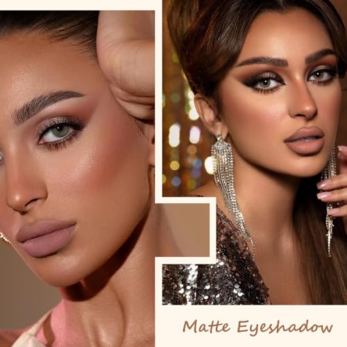 Lidschatten Palette 25 Farben, Voll Matt Make Up Paletten Für Frauen, Nude Rosa Braun Glatt Puder Lang Anhaltend Liedschatenpalete Hochpigmentierte Augen Make-Up Lidschatten (04 Schokolade) – Bild 5