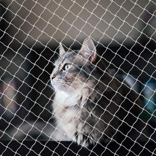 CVASNF Katzennetz für Balkon, 3x10m Vogelschutznetz Ohne Bohren Transparent Taubennetz Balkon Katzenschutznetz Balkonnetz für Katzen zur Sicherung...