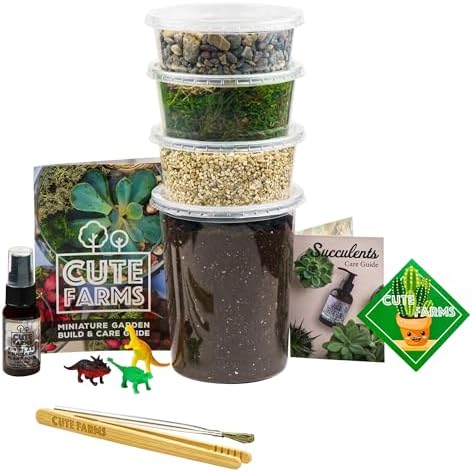 Cute Farms Terrarium Starter Kit | Moss, Vermiculite, Soil, Pebbl...