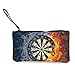 Produktbild Women's Canvas Zip Around Wallet Ladies Clutch Travel Purse Wrist Strap Dart Board Target Ice Fire