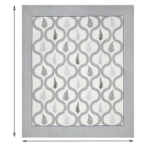 Image of King Size Cotton Bedsheet | 300 TC | 100% Cotton Flatsheet King Size with Two Pillow Covers | (254 * 274 cm, Grey White)