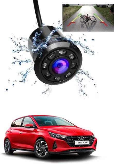 AYW Waterpoof Car Rear View 8 LED Night Vision Vehicle Camera System, 170 Wide Angle HD CMOS Auto Parking Assistance for Hyundai i20 2020 Onwards