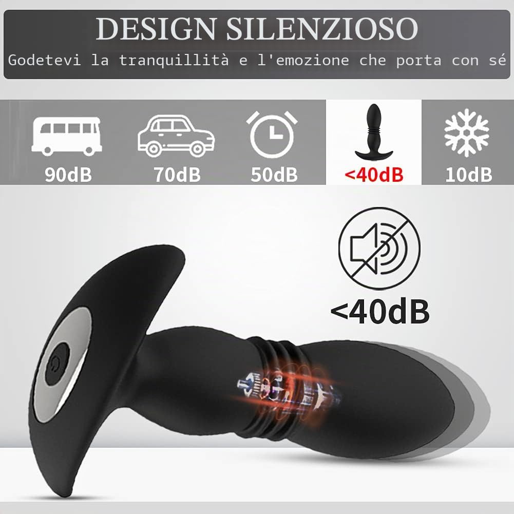 Vibratore per uomo con telecomando Viebrator telecomandato da uomo, stimolatore per prostata, vibratore anale, plug anale, giocattolo sessuale con plug anale, 7 butt ricaricabile, stimolatore anale