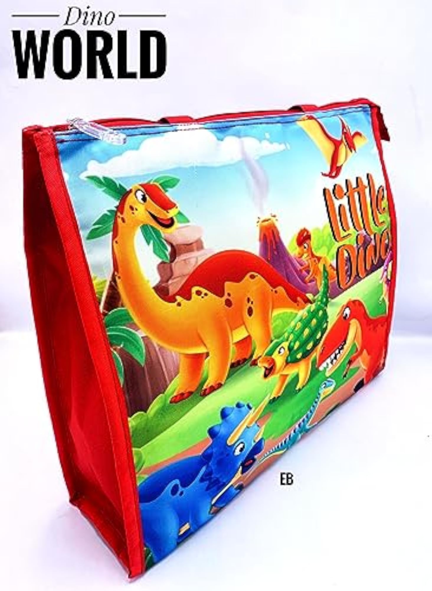 Red Little Dino Printed Jumbo Size Drawing Tote Bag