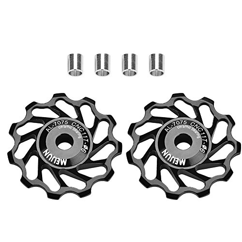 La Mejor Selección de Rueda trasera rodillo disponible en línea. 36 Polea de cambio trasero, 1 par de polea de rueda de rodamiento de cerámica de calidad, rodillo de cambio trasero para bicicleta de carretera con tubos adaptadores de orificio de...