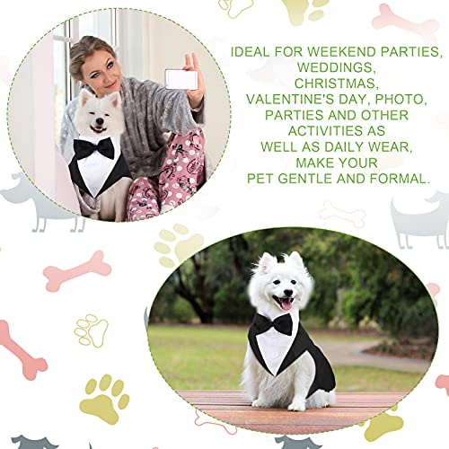 Smoking- und Bandana-Set für Hunde, formeller Smoking, Haustier, Hochzeit, Party, Anzug, Hochzeit, Fliege, Hemd für Hochzeit, Weihnachten, Geburtstag, Kostüme (niedlicher Stil, L)