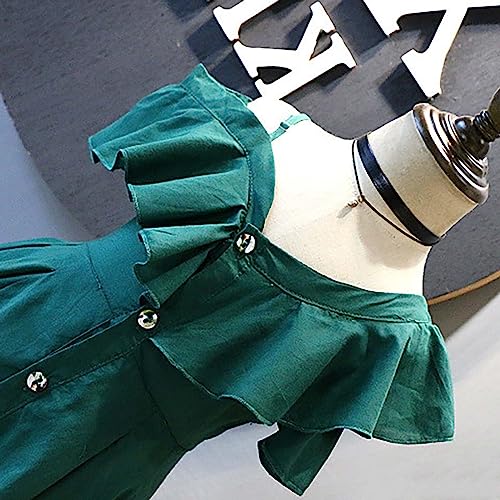 Toddler Kids Summer Dress Sleeveless Strapless Ruffle Buttons Tutu Dress Girl Birthday Wedding Guest Dress2