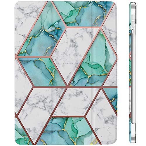 Image of DuraSafe Cases for iPad Air 5th 4th 6th 11th [ Air 11 /6 2024 /5 2022 /4 2020 ] A2588 A2316 MYFQ2HN /A MYFM2HN /A MYFR2HN /A MYFN2HN /A MYFQ2HN /A MYFM2HN /A MYFR2HN /A Printed PC Cover - Marble Green