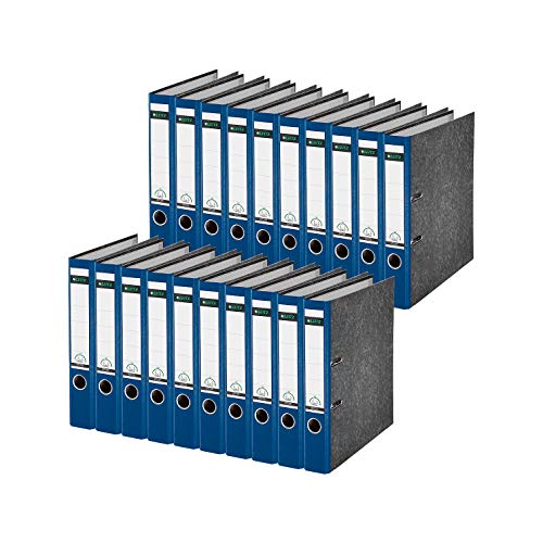 Leitz Standard-Aktenordner 180°, mit Kantenschutz und Griffloch, DIN A4, FSC-zertifiziert, Rückenbreite 52 mm, blau
