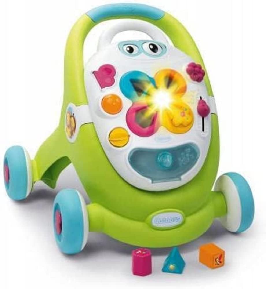 Smoby110428 2-in-1 Baby Walker + Tablet – Multifunctional Sounds and Lights, Green