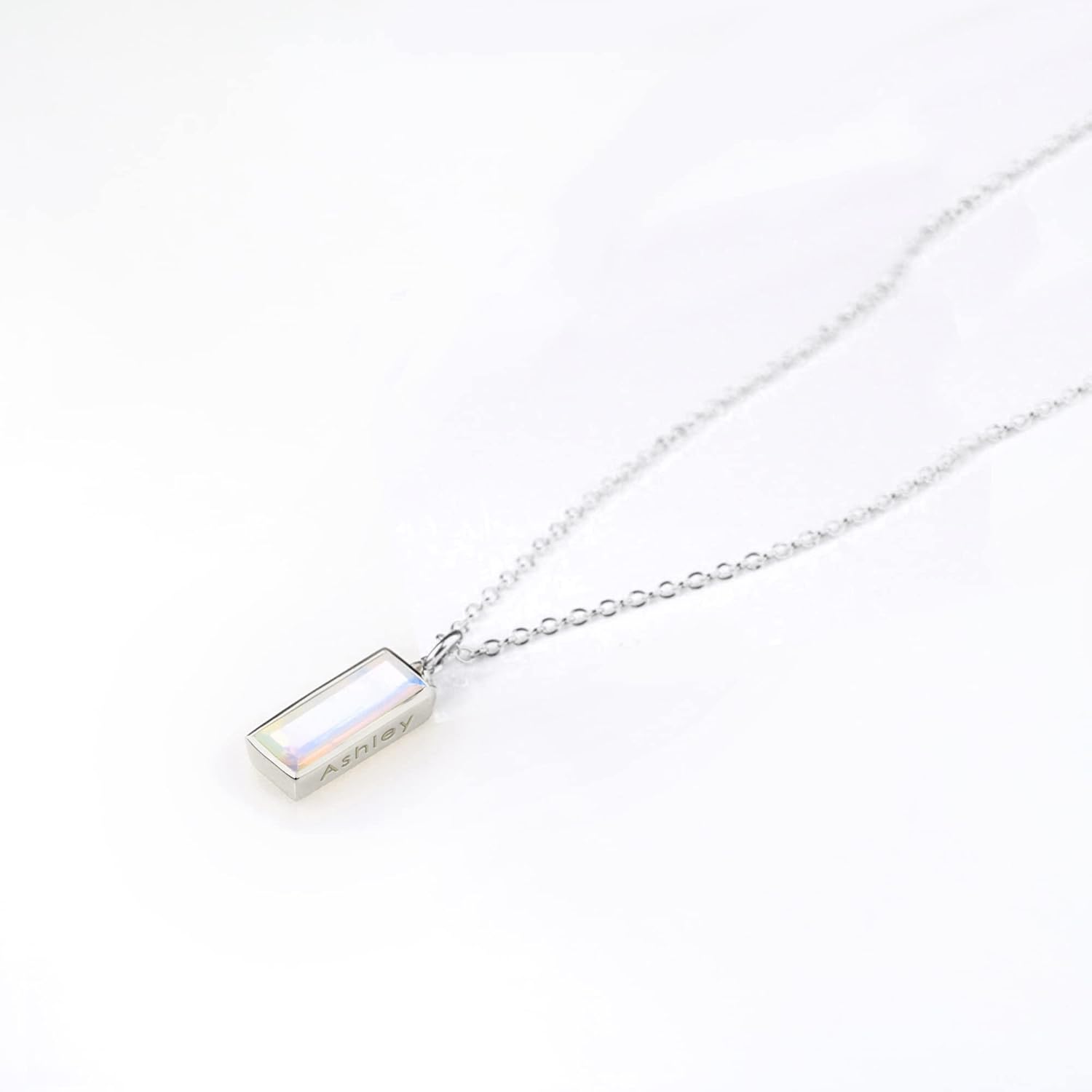 Adira Series Vertical Pendant Gemstone Bar Necklace, Personalized with Name or Birthdate, Custom Birthstone Necklace