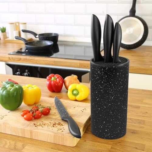 Knife Block Without Knives, Universal Knife Holder for Space Saver Knives Storage, Unique Slot Design to Protect Blades and Detach for Easy Cleaning, Black - Image 6