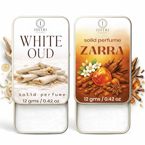 Image of IDITRI EXPORT Solid Perfume |zarra&White Oud Alcohol Free Wax Perfume Balm, Long Lasting | Pocket Tin 12g, Pack Of 2| Non Greasy Smooth Glide, Travel Friendly Men And Women