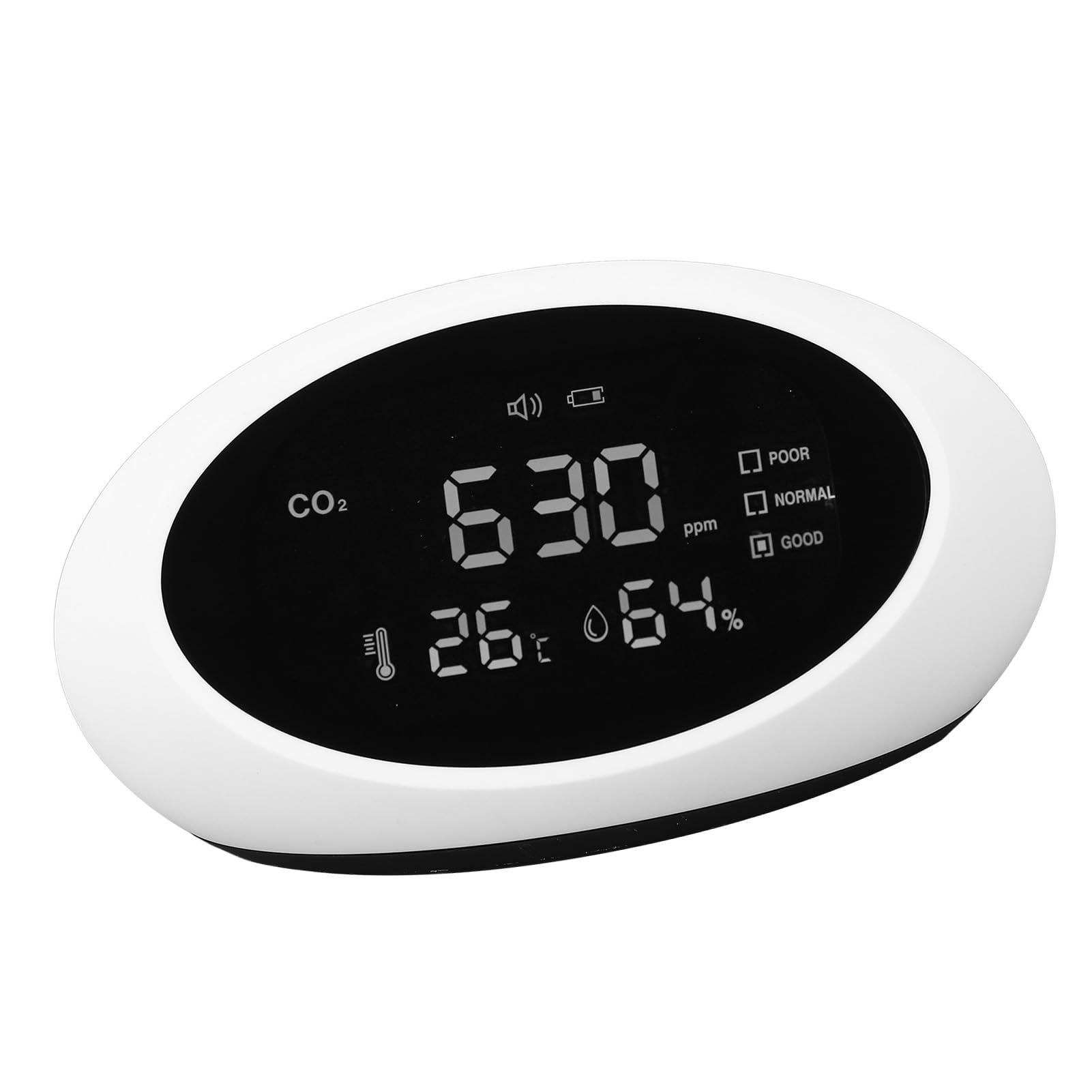 Detektor CO2 Wyświetlacz LCD ładowany dla higrometru na zewnątrz z termometrem z termometrem