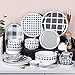 WBHZ Juego completo de vajilla de porcelana, estilo nórdico, con cuenco/platos/cuencos de pasta, apto para microondas y lavavajillas, para cocina y comedor, servicio de 5 piezas para 1
