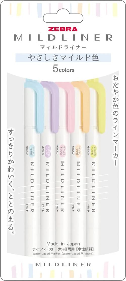 ZEBRA WKT7-5C-YC Mildliner Fluorescent Marker [Parallel Import Goods] (Softness, Mild Colour)