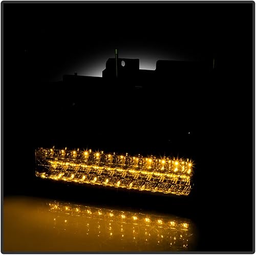 Miniatura 6 de ACANII - Para 1988-1993 GMC Sierra Chevy Silverado CK C10 faros ahumados+luces LED de señal de parachoques 4 piezas izquierda + derecha