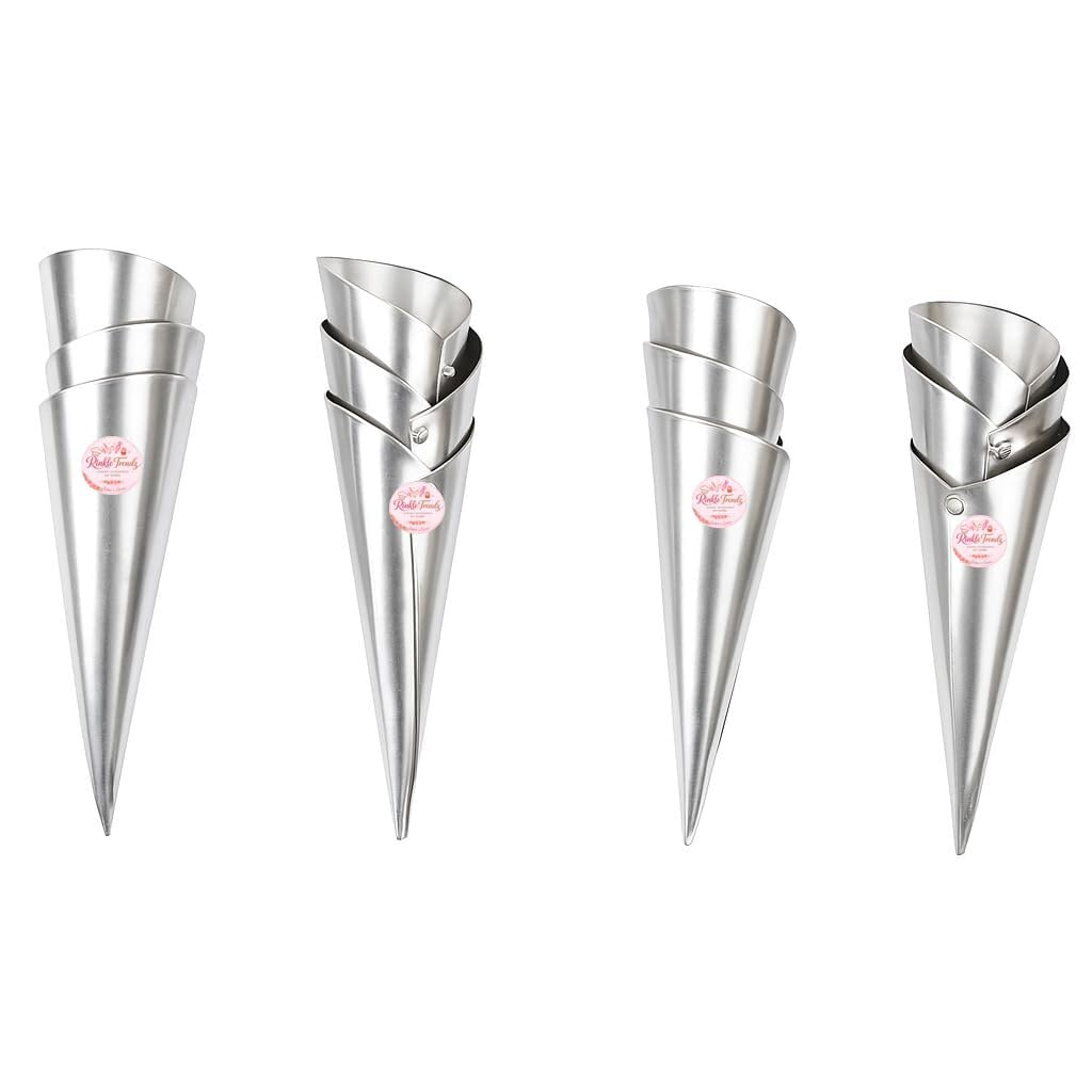 Rinkle Trendz Aluminum Conical Spiral Baking Cone 11X4 cms Silver Pack of 12-image-30