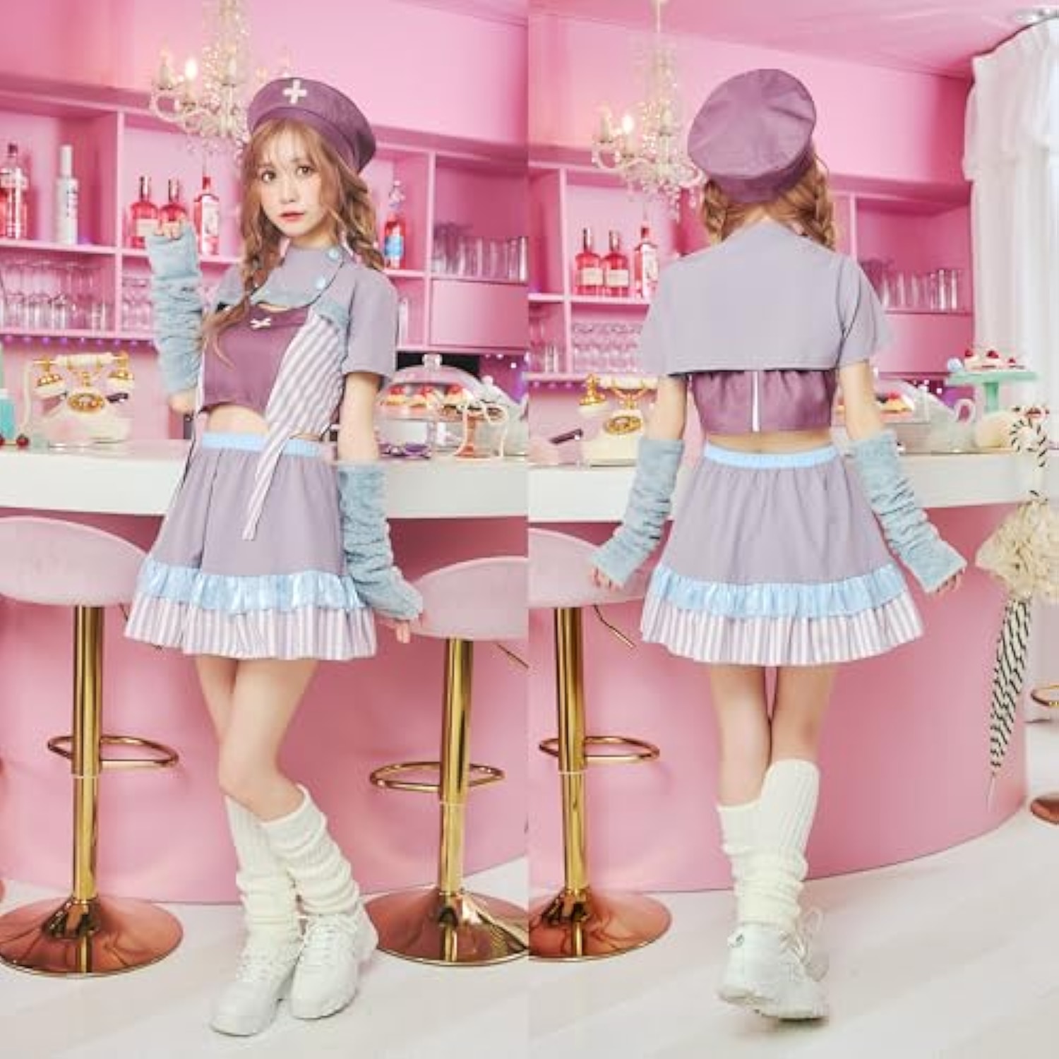 クリアストーン(Clearstone) トリックピクス コスプレ ハロウィン ナース レディース パープル 詳細画像4