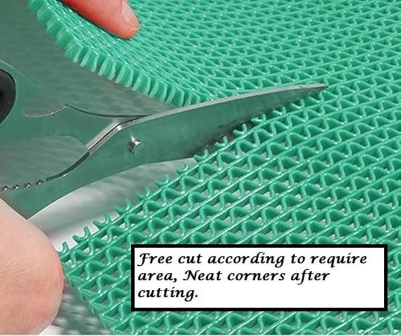 Image of JOGI KART Anti Skid & Multipurpose Rubber /Bathroom Mat /Shower Mat /Carpet /Rugs /Rainmat /Swimming Pool Mat (Green, 2x15 Ft)