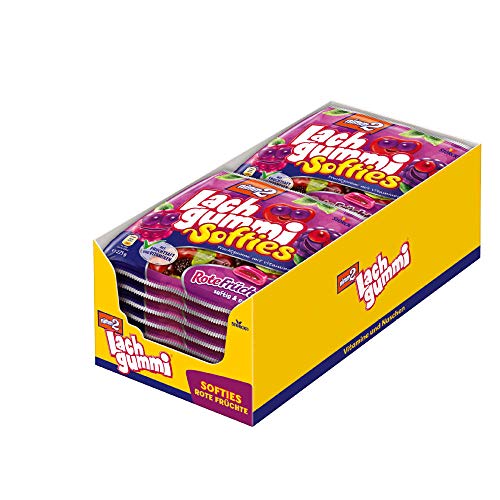 nimm2 Lachgummi Softies Rote Früchte (18 x 225g) / Fruchtgummi mit Fruchtsaft und Vitaminen