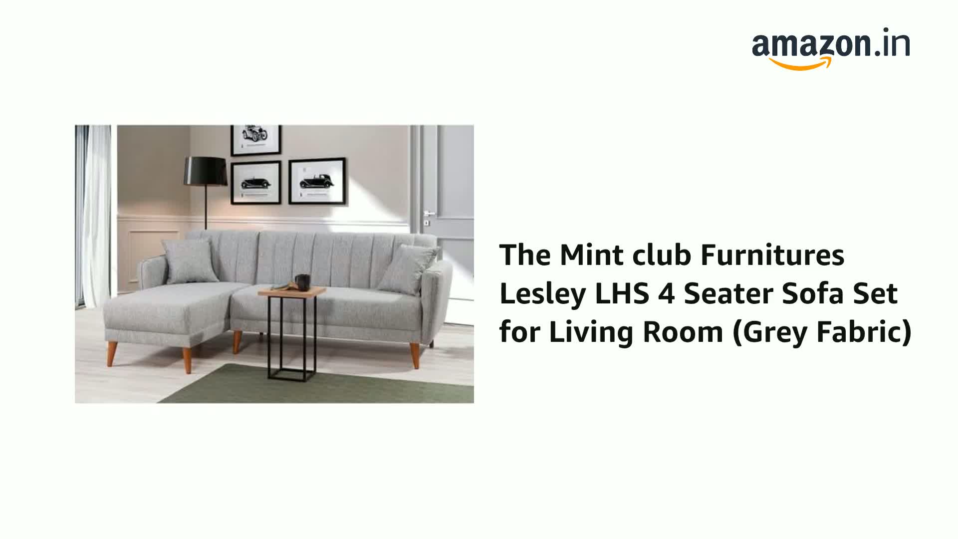 The Mint club Furnitures Lesley LHS 4 Seater Sofa Set for Living