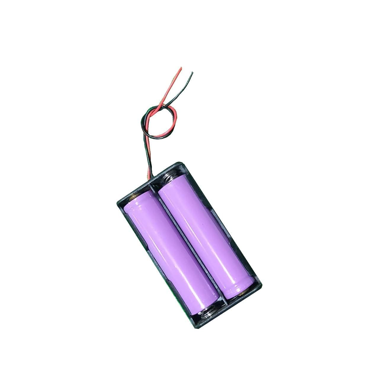 Rechargeable Battery1200 mah 7.4 Volt Rechargeable Battery Lithium Ion 2 x 18650 Double Cell Battery Holder 7.4V li-ion Plastic case with Lead WireBattery + 1200 mah with Holder