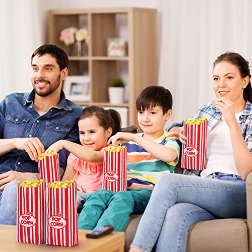 Image of Sherr 1000 Pcs 2oz Popcorn Bags Bulk Red Retro Stripes Disposable Popcorn Bags for Movie Nights Circus Carnival Party Favors Birthday Party Event Supplies Machine Accessories