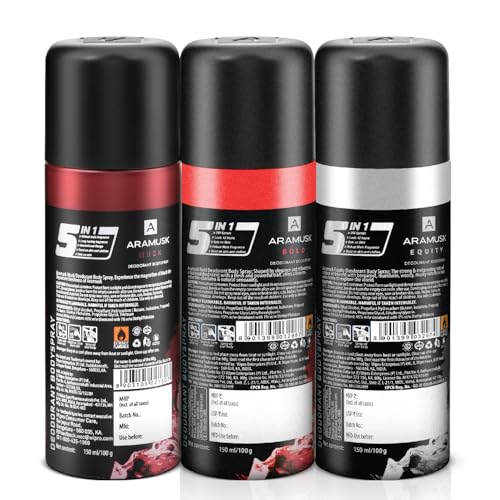 Image of Aramusk Deo for Men - MUSK, BOLD & EQUITY assorted |Long Lasting Masculine Fragrance | Everyday Bodyspray |150mL Pack of 3