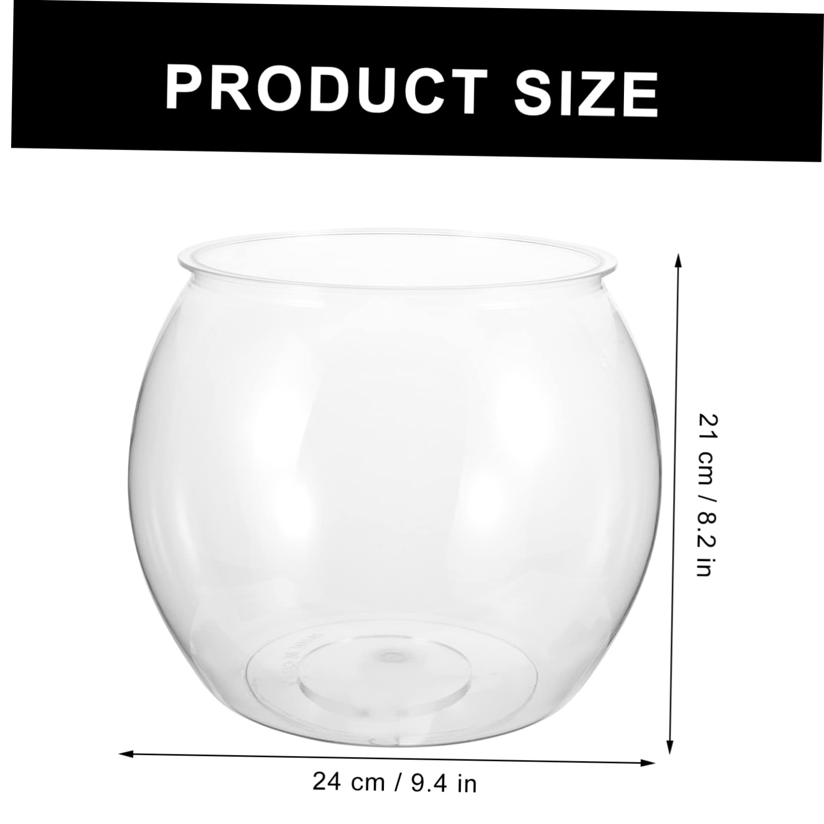 Sosoport Bocal à Poissons Plastique Transparent pour Aquarium De Bureau Bol De Poisson Décoratif Récipient pour Micro-Paysage