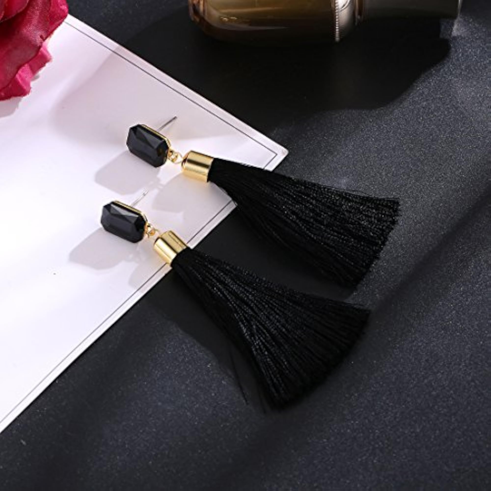 Luxuria Plated Crystal Tassel Earrings Jewellery