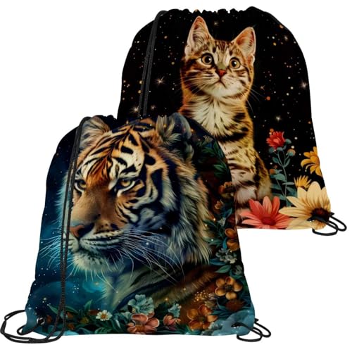Sac à cordon de serrage étanche lot de 2 grands pochons de sport pliables