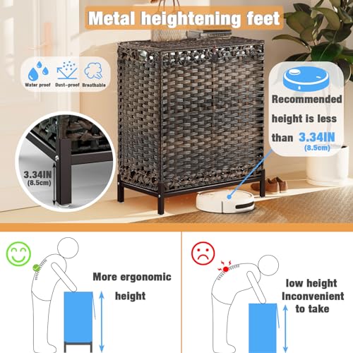 Laundry-Hamper-with-2-Removable-Liner-Bags-112L-Handwoven-Rattan-Laundry-Basket-with-Metal-Heightened-Feet-Clothes-Hamper-with-6-Mesh-Bags-Laundry-sortor-with-2-SectionsBrown Laundry Hamper with 2 Removable Liner Bags 112L Handwoven Rattan Laundry Basket with Metal Heightened Feet Clothes Hamper with 6 Mesh Bags Laundry sortor with 2 SectionsBrown
