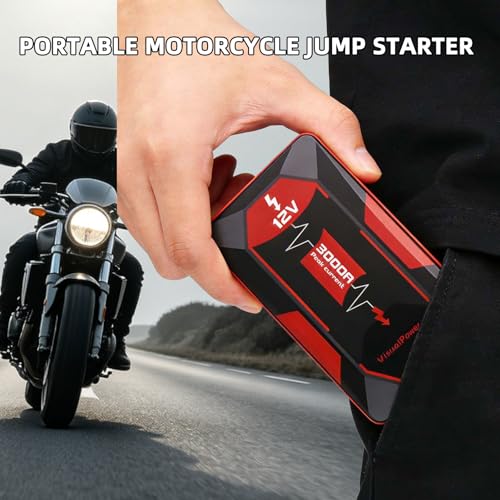 3000A Portable Car Jump Starter, 12V Battery Booster for 6.0L Gas/4.0L Diesel, 9 Safety Protections - image 3