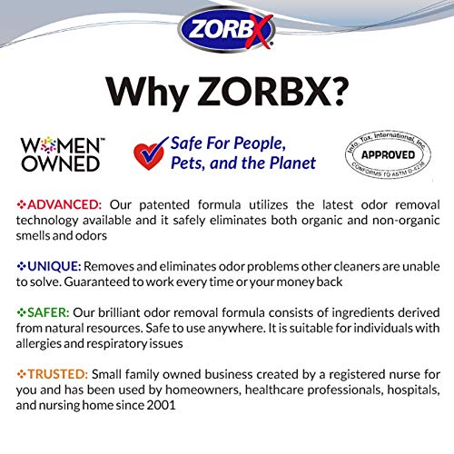 ZORBX Unscented Multipurpose Odor Remover –Safe for All, Even Children, No Harsh Chemicals, Perfumes or Fragrances, Stronger and Safer Odor Remover Works Instantly (16oz)