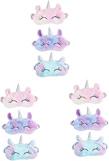 FOMIYES 9 Pcs Eye Mask Sleep Mask Travel Cartoon Plush Eye-shade Patch Sleep Device Unicorn Eye Cover for Sleeping Clear Pvc Bag Sleeping Blindfold Deep Sleep Eyemask To Sleep Student