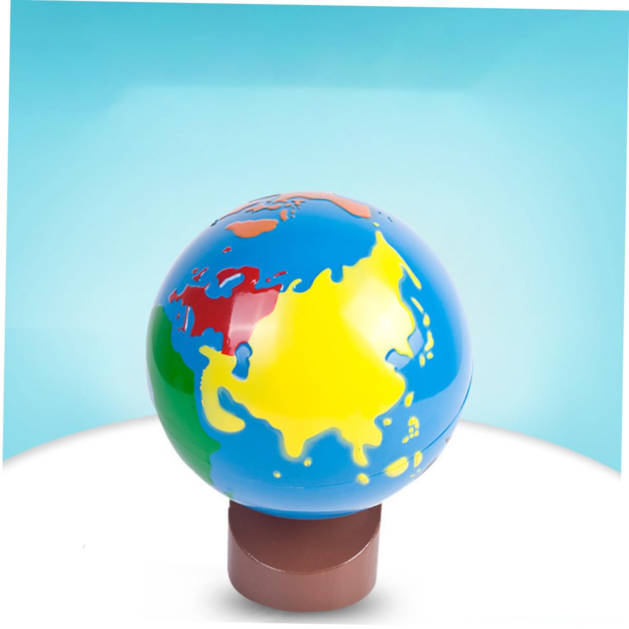 VANZACK Globo Terráqueo Infantil para Aprendizaje de Geografía, Juguete Educativo Superficie Llana y Colores Vivos
